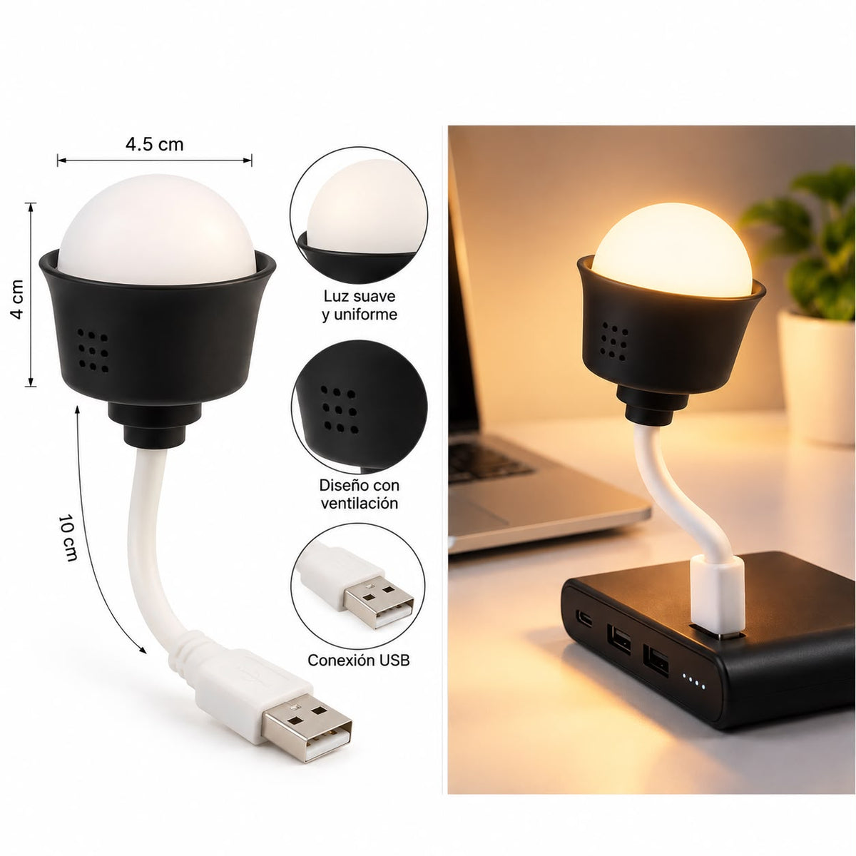 Lámpara LED USB con Mando